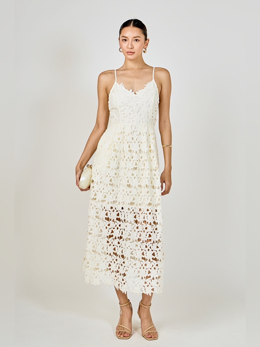 Endless Rose M lace cami midi dress perfect condition cream snow pet free home - Picture 1 of 4